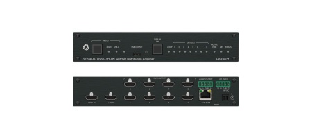 KRAMER DA3-28-H, Усилитель-распределитель 1:8 HDMI с коммутатором 2х1 HDMI + USB-C и деэмбедером аудио; поддержка 4K60 4:4:4, HDMI 2.0, PoE thumbnail 2