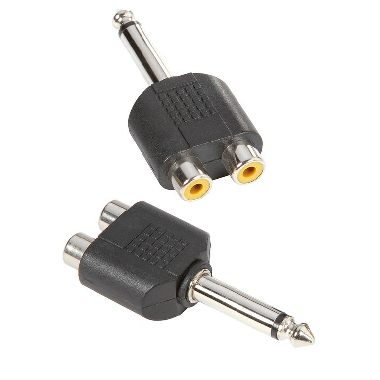 7548 - Адаптер 2 х RCA mono (F) - TRS 6.3 mm mono (M), черный thumbnail 2