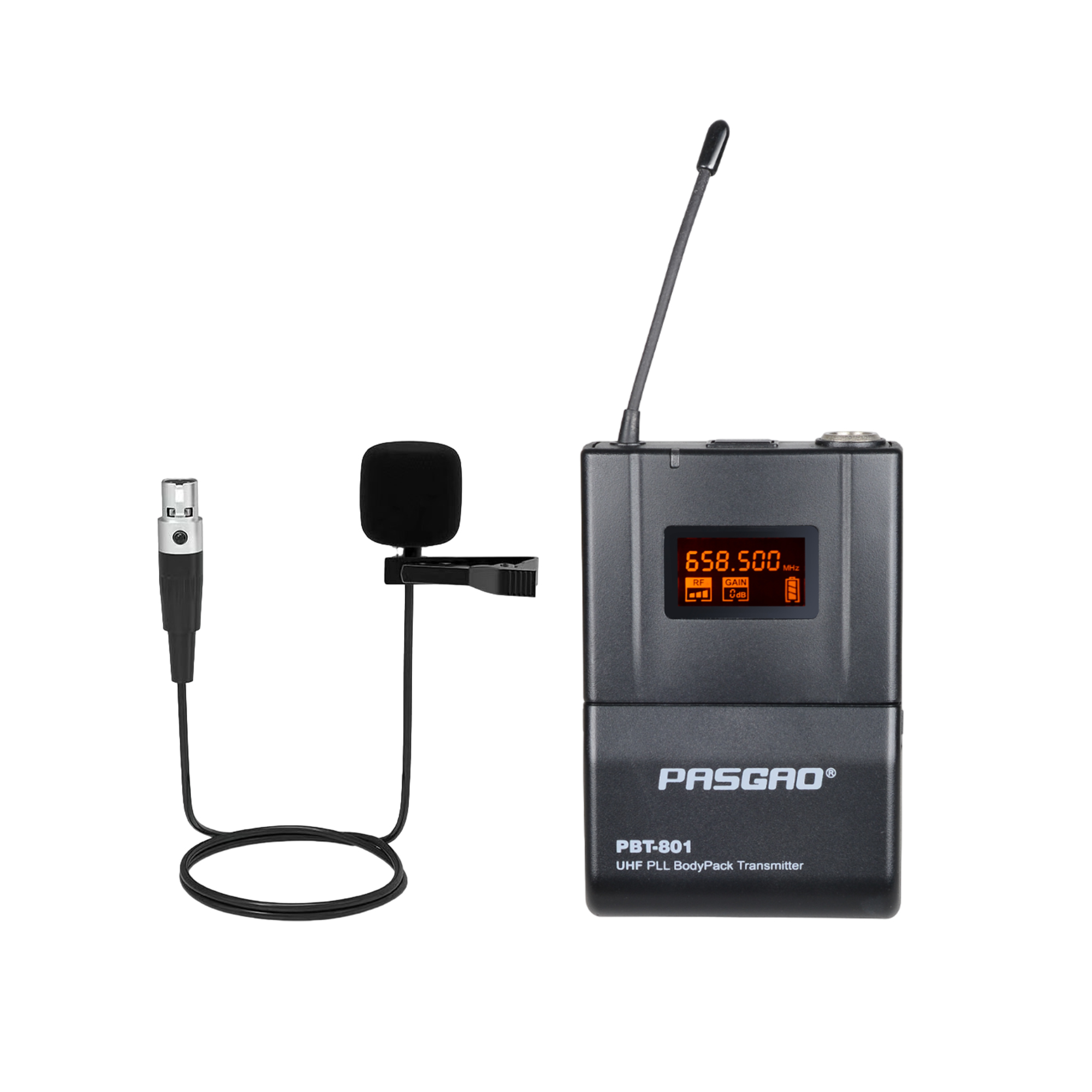 Pasgao PAW-920/PAH-801/PBT-801 Двухканальная радиосистема с ручным и поясным передатчиками, петличным микрофоном, 514-542Mhz (A1 thumbnail 6
