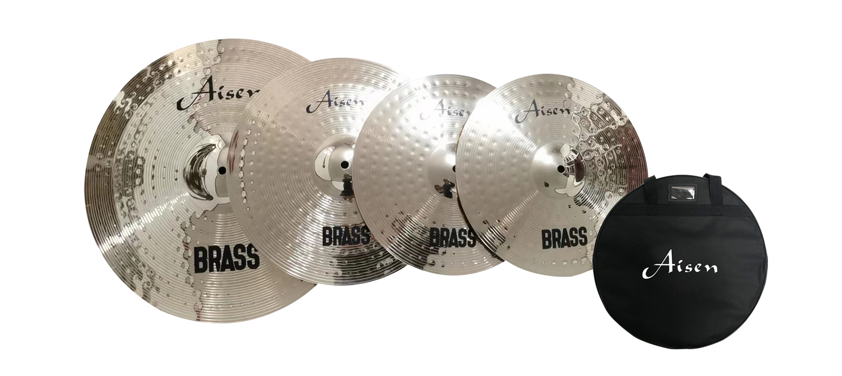 AISEN BRASS CYMBAL PACK набор тарелок (14,16,20) + чехол для тарелок thumbnail 2