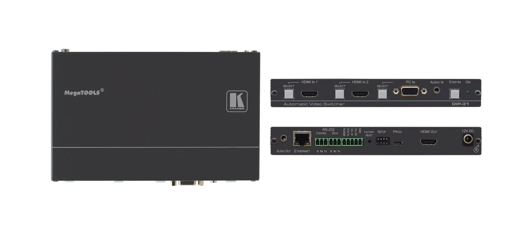 [DIP-31] Передатчик HDMI / VGA, стерео аудио, двунаправленного RS-232, ИК и Ethernet по HDMI с кнопкой управления коммутатором Step-In; локальный аудиовыход, память EDID, поддержка 4К thumbnail 2