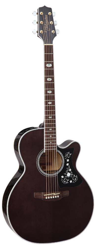 TAKAMINE GN75CE TBK Электроакустическая гитара типа NEX CUTAWAY, цвет - полупрозрачный чёрный, верхняя дека - массив ели