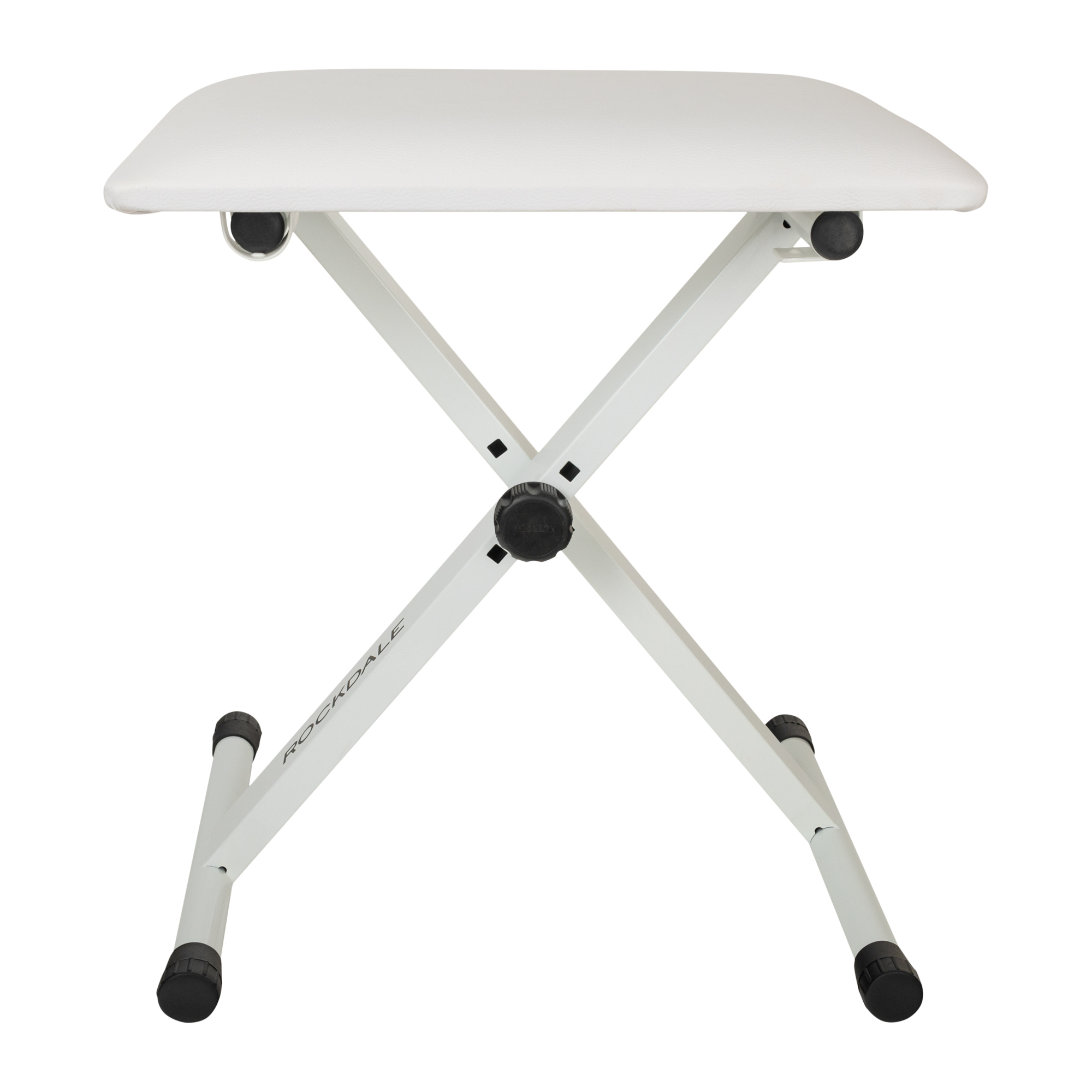 ROCKDALE Q-90 white компактная банкетка для пианиста складной конструкции, высота 40-48 см, сиденье 40х30х3,5 см, металл, цвет б thumbnail 3