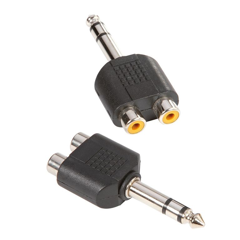 7549 - Адаптер 2 х RCA mono (F) - TRS 6.3 mm stereo (M), черный thumbnail 2