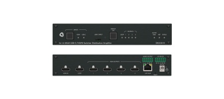 KRAMER DA3-24-H, Усилитель-распределитель 1:4 HDMI с коммутатором 2х1 HDMI + USB-C и деэмбедером аудио; поддержка 4K60 4:4:4, HDMI 2.0, PoE thumbnail 2