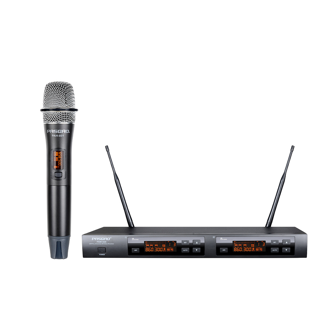 Pasgao PAW-920/PAH-801/PBT-801 Двухканальная радиосистема с ручным и поясным передатчиками, петличным микрофоном, 514-542Mhz (A1 thumbnail 5