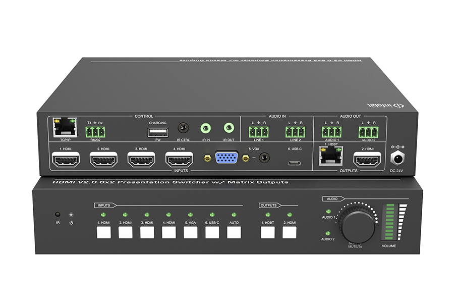 Презентационный коммутатор Infobit [iSwitch 602] 4K60 6X2 с выходами HDMI и HDBaseT thumbnail 2