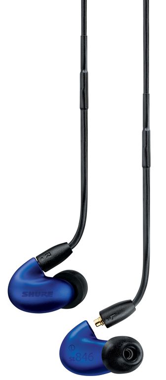 SE846BABL+UNI-EFS. Проффесиональный внутриканальные наушники Shure, съемный кабель с пультом управления, TRS (jack) 3,5 мм, цвет синий thumbnail 2