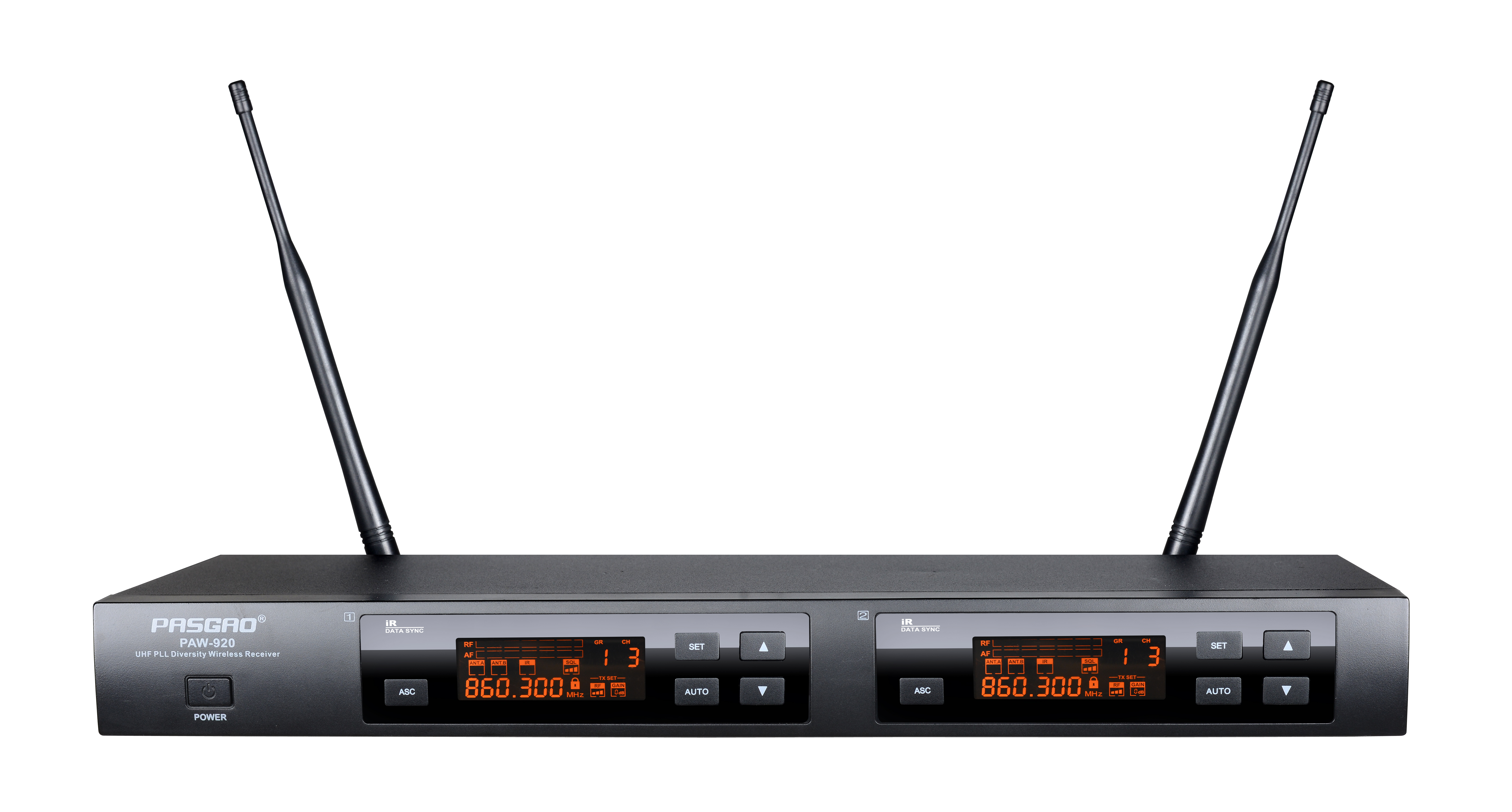 Pasgao PAW-920/PAH-801/PBT-801 Двухканальная радиосистема с ручным и поясным передатчиками, петличным микрофоном, 514-542Mhz (A1 thumbnail 3