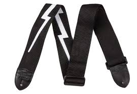 FENDER 2.5' NYLON LIGHTNING BOLT STRAP BLACK ремень для гитары, цвет черный, рисунок молния thumbnail 2
