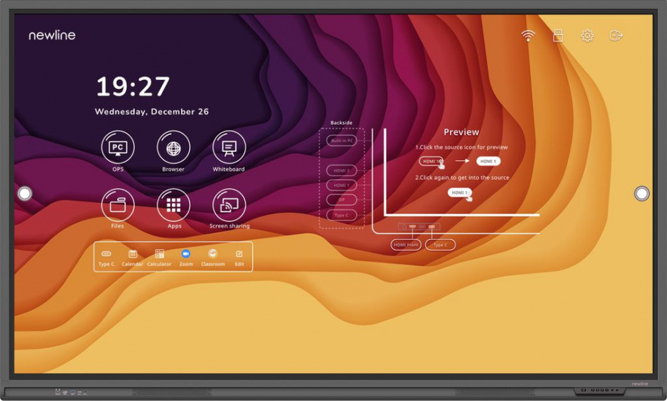 Интерактивная LED панель Newline TT-9821Q: 98" дюймов, 4K, 20 касаний, стекло 4 мм thumbnail 2