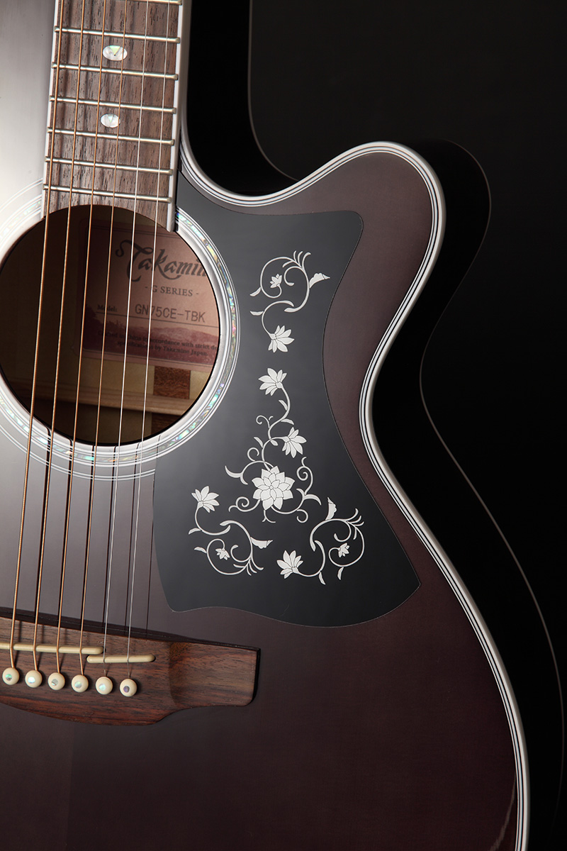 TAKAMINE GN75CE TBK Электроакустическая гитара типа NEX CUTAWAY, цвет - полупрозрачный чёрный, верхняя дека - массив ели thumbnail 5