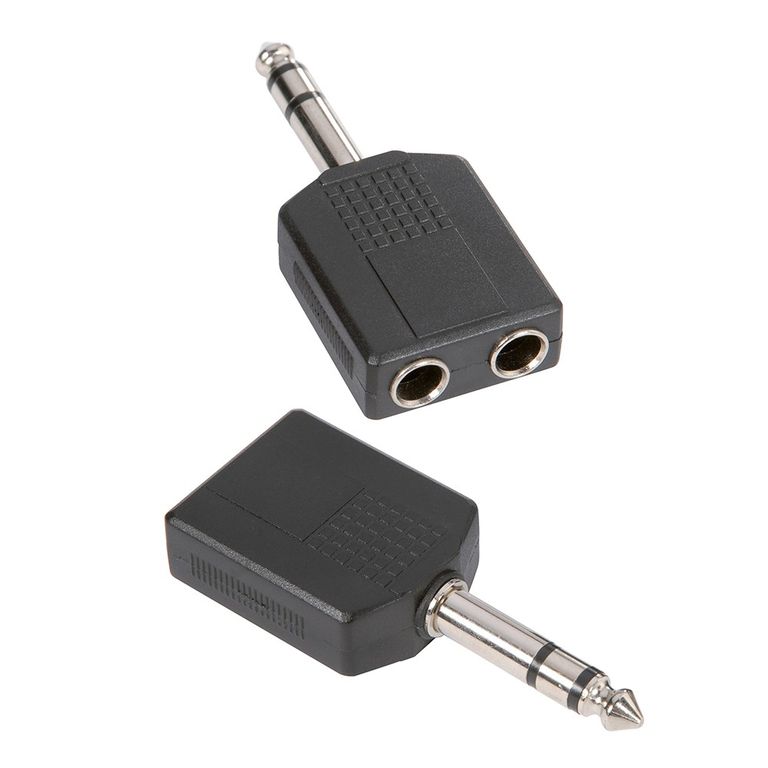7546 - Адаптер 2 х TRS 6.3 mm stereo (F) - TRS 6.3 mm stereo (M), черный thumbnail 2