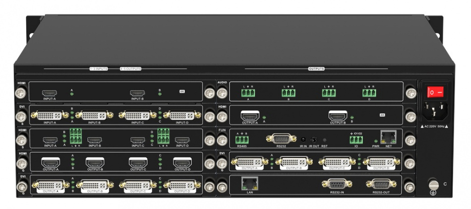 [VWP-12x24] Видеопроцессор модульный Digis 12x24 (3U шасси), до 4K, до 8 слоев, HDMI / DVI / DP / SDI / Аудио, бесподрывный, Предпросмотр, OSD, RS232, GUI thumbnail 2