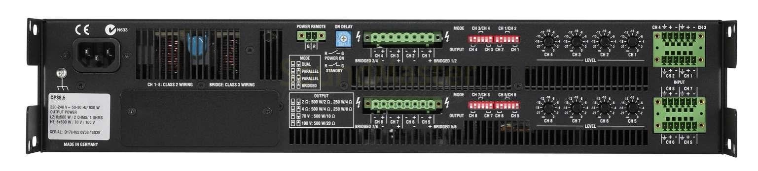 Dynacord DSA 8805 инсталляционный усилитель мощности, 8 каналов, 500 Вт @ 2 Ом, 13,9 кг. thumbnail 3