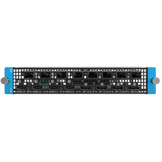Карта выхода Pixelhue [Q8_4xHDMI2.0+4xDP1.2+8xSFP Output Card] 4xHDMI2.0 + 4xDP1.2 + 8xSFP для Q8: многоканальный вывод видео 4K/60 на дисплеи/процессоры и по оптике. thumbnail 2