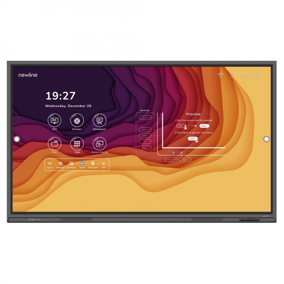 Интерактивная LED панель Newline TT-7523QA: 75" дюймов, 4K, ОЗУ 8 Гб, ПЗУ 128 Гб, EDLA thumbnail 2