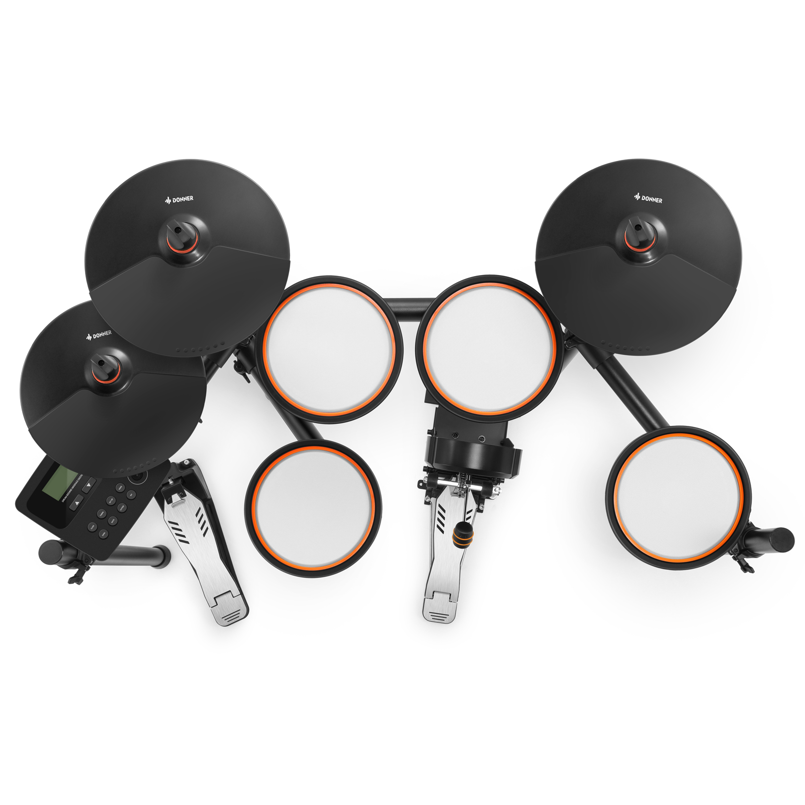 DONNER DED-100 Electric Drum Set 5 Drums 3 Cymbals электронная ударная установка (5 пэдов барабанов, 3 пэда тарелок, стул, палоч thumbnail 3