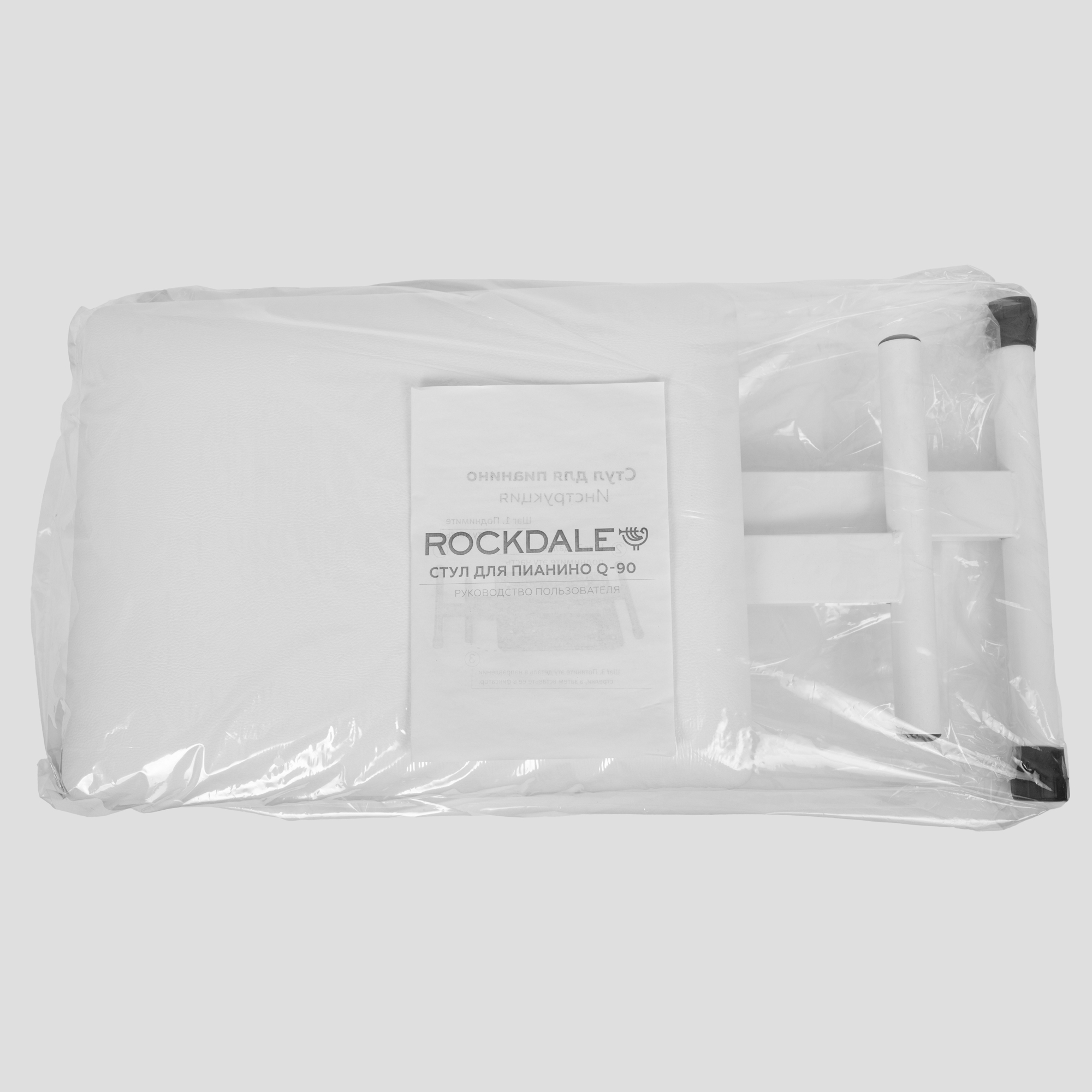 ROCKDALE Q-90 white компактная банкетка для пианиста складной конструкции, высота 40-48 см, сиденье 40х30х3,5 см, металл, цвет б thumbnail 7