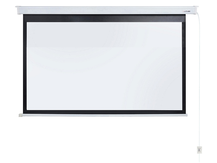 [LEC-100112] Экран с электроприводом Lumien [Eco Control] 198x300 см (раб. область 164х292 см) (132") Matte White, верх.кайма 30 см, черная кайма по периметру 16:9 thumbnail 2
