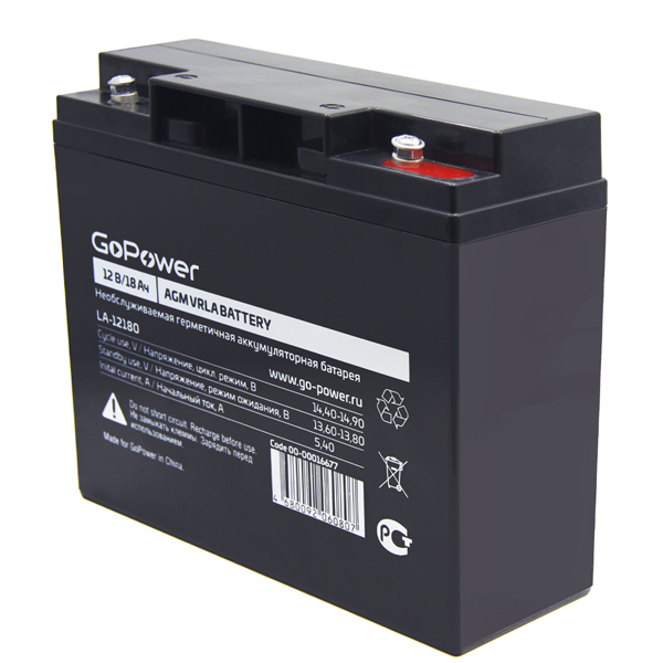 LA-12180 Аккумулятор cвинцово-кислотный 12В, GoPower