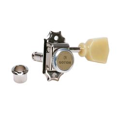 Gotoh SD90-MG-T-SL-N  колки локовые, ручной зажим, Vintage style, 3+3, никель, "тюльпан" (пластик)