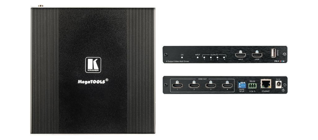 [VW-4]Масштабатор HDMI для видеостен с 4 выходами