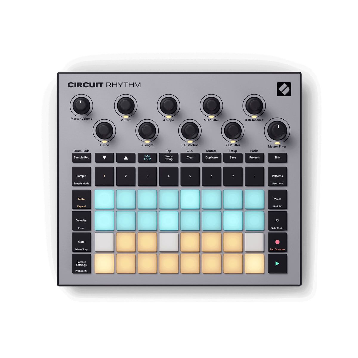 Novation Circuit Rhythm  семплер-грувбокс, 4х8 педов, 8 каналов, USB/MIDI