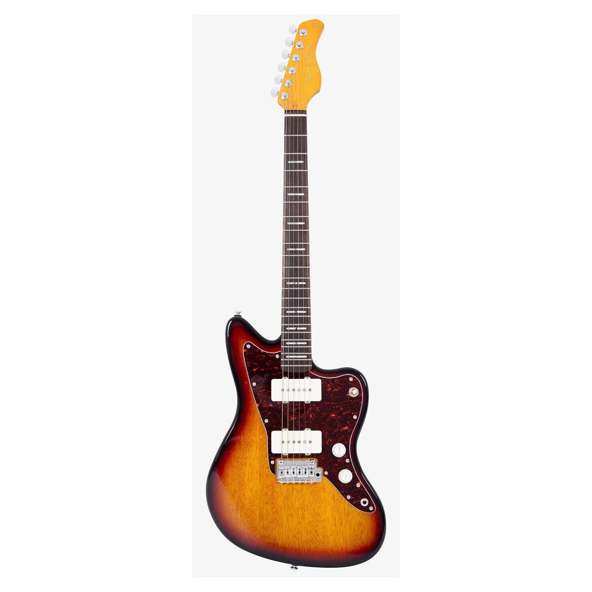 Sire J3 3TS электрогитара, форма Jazzmaster, махагони, клен/палисандр, Tremolo, цвет санберст